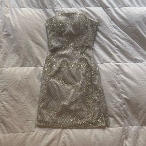 Alyce Designs White Beaded Dress